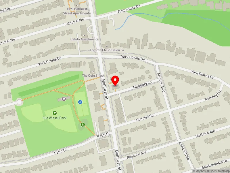 RentSafeTO apartment evaluation map view of 4109 BATHURST ST in York Centre, Toronto