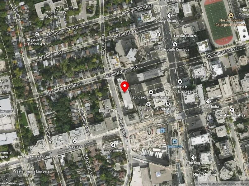 RentSafeTO apartment evaluation satellite view of 411 DUPLEX AVE in Eglinton-Lawrence, Toronto