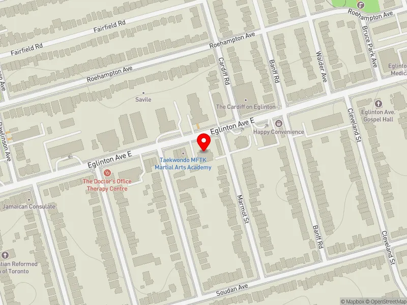 RentSafeTO apartment evaluation map view of 411 EGLINTON AVE E in Don Valley West, Toronto