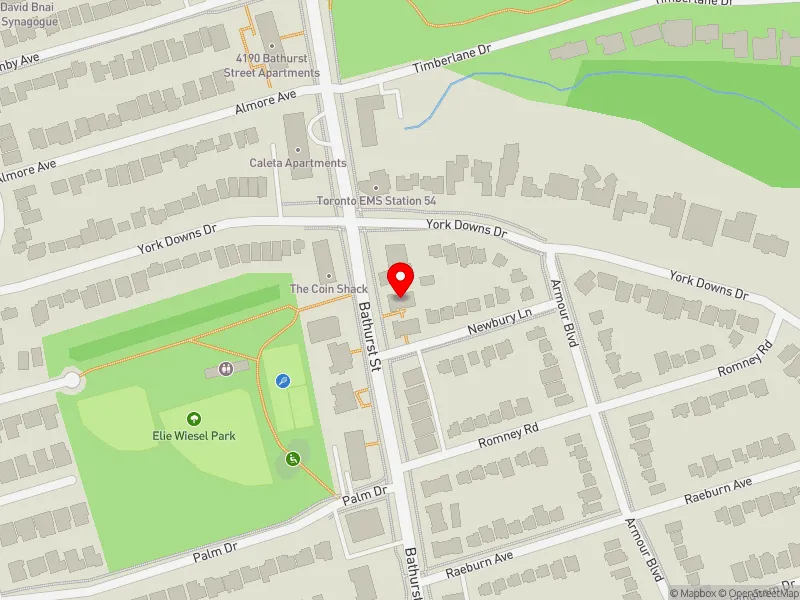 RentSafeTO apartment evaluation map view of 4111 BATHURST ST in York Centre, Toronto