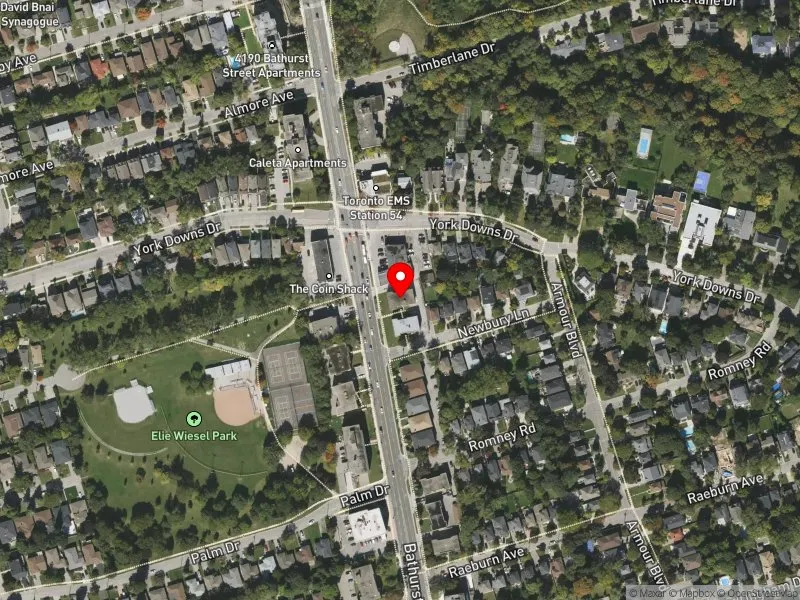 RentSafeTO apartment evaluation satellite view of 4111 BATHURST ST in York Centre, Toronto