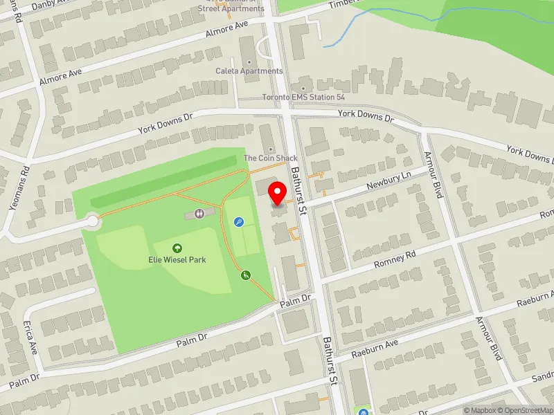 RentSafeTO apartment evaluation map view of 4114 BATHURST ST in York Centre, Toronto