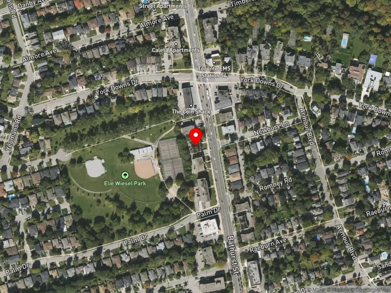 RentSafeTO apartment evaluation satellite view of 4114 BATHURST ST in York Centre, Toronto