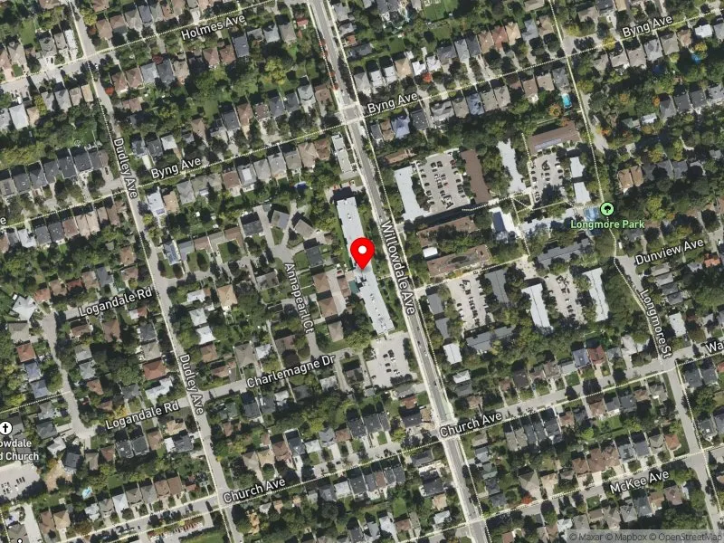 RentSafeTO apartment evaluation satellite view of 414 WILLOWDALE AVE in Willowdale, Toronto