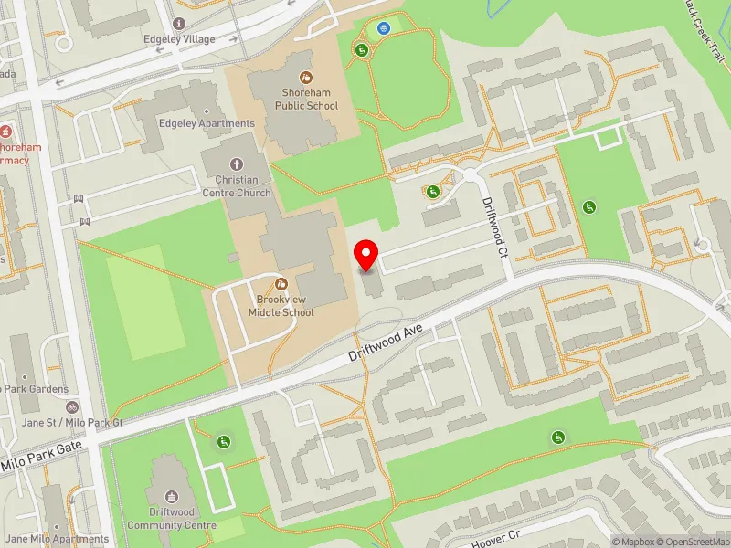 RentSafeTO apartment evaluation map view of 415 DRIFTWOOD AVE in Humber River-Black Creek, Toronto