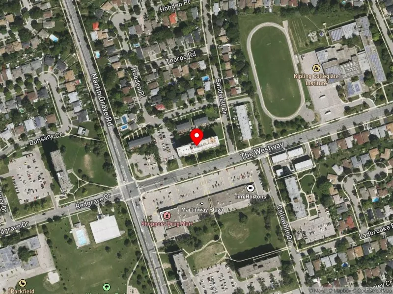 RentSafeTO apartment evaluation satellite view of 416 THE WESTWAY in Etobicoke Centre, Toronto