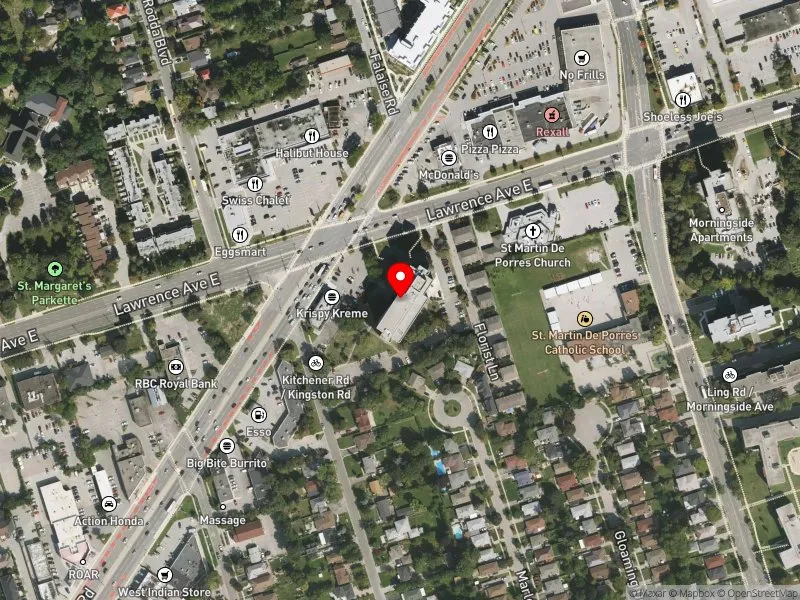 RentSafeTO apartment evaluation satellite view of 4175 LAWRENCE AVE E in Scarborough-Guildwood, Toronto