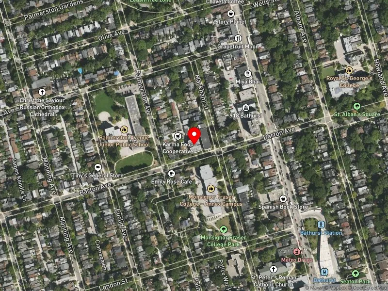 RentSafeTO apartment evaluation satellite view of 42 BARTON AVE in University-Rosedale, Toronto