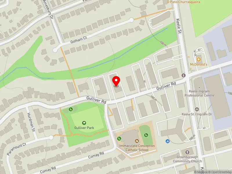 RentSafeTO apartment evaluation map view of 42 GULLIVER RD in York South-Weston, Toronto