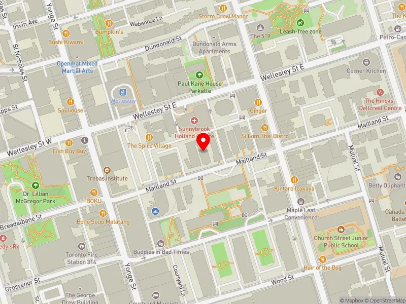 RentSafeTO apartment evaluation map view of 42 MAITLAND ST in Toronto Centre, Toronto