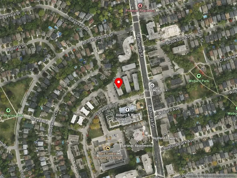 RentSafeTO apartment evaluation satellite view of 42 SARANAC BLVD in Eglinton-Lawrence, Toronto