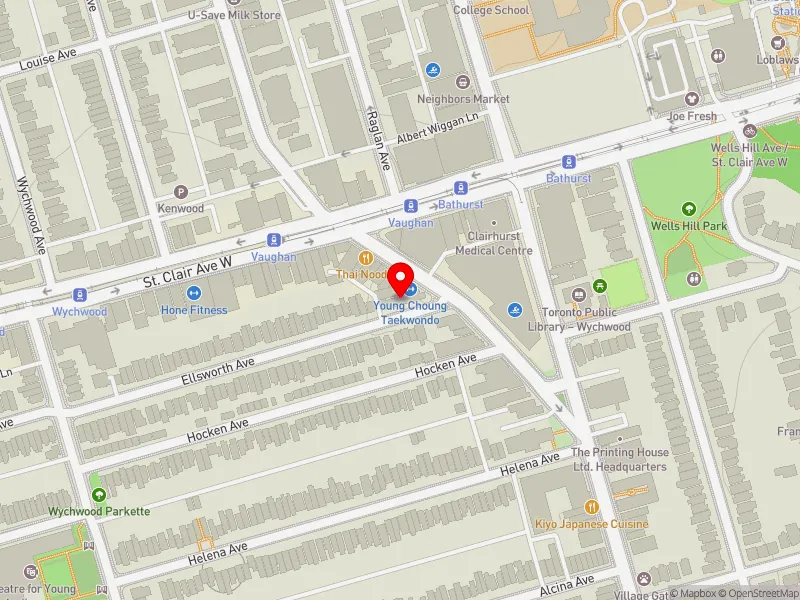 RentSafeTO apartment evaluation map view of 42 VAUGHAN RD in Toronto-St. Paul's, Toronto