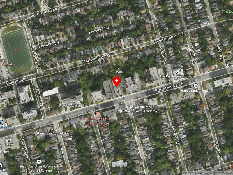 RentSafeTO apartment evaluation satellite view of 420 EGLINTON AVE E in Don Valley West, Toronto