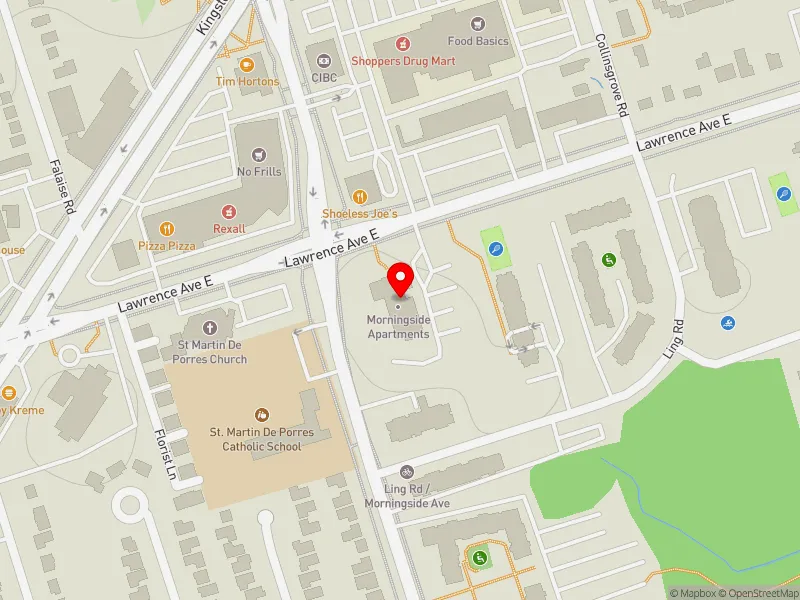 RentSafeTO apartment evaluation map view of 4205 LAWRENCE AVE E in Scarborough-Rouge Park, Toronto