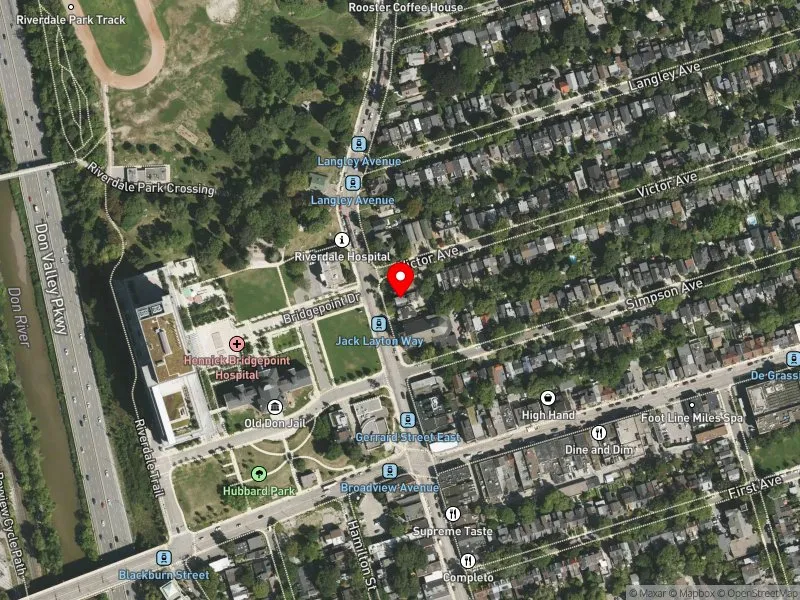 RentSafeTO apartment evaluation satellite view of 425 BROADVIEW AVE in Toronto-Danforth, Toronto
