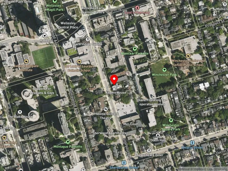 RentSafeTO apartment evaluation satellite view of 425 SHERBOURNE ST in Toronto Centre, Toronto