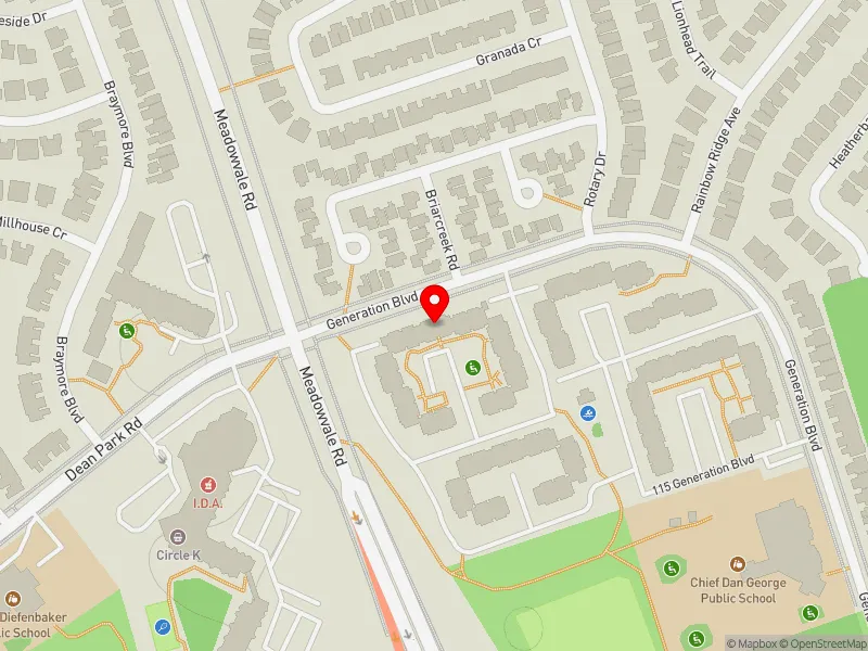 RentSafeTO apartment evaluation map view of 43 GENERATION BLVD in Scarborough-Rouge Park, Toronto