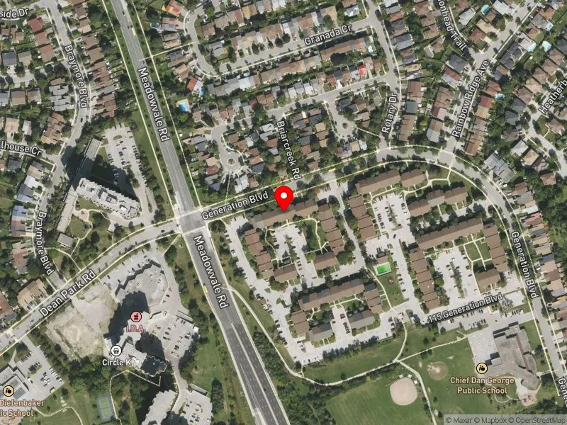 RentSafeTO apartment evaluation satellite view of 43 GENERATION BLVD in Scarborough-Rouge Park, Toronto