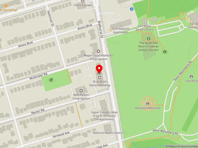 RentSafeTO apartment evaluation map view of 4300 BATHURST ST in York Centre, Toronto