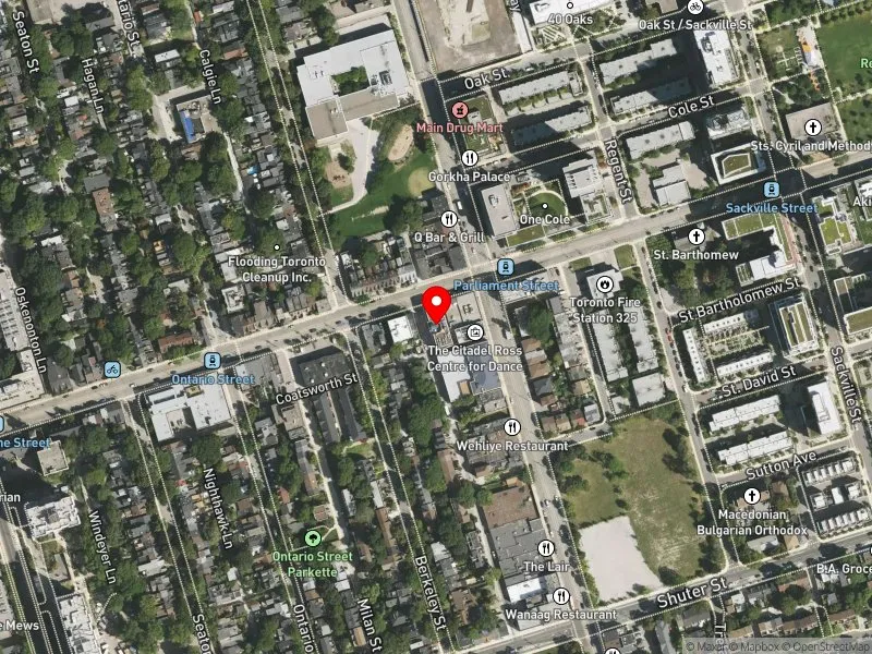 RentSafeTO apartment evaluation satellite view of 431 DUNDAS ST E in Toronto Centre, Toronto