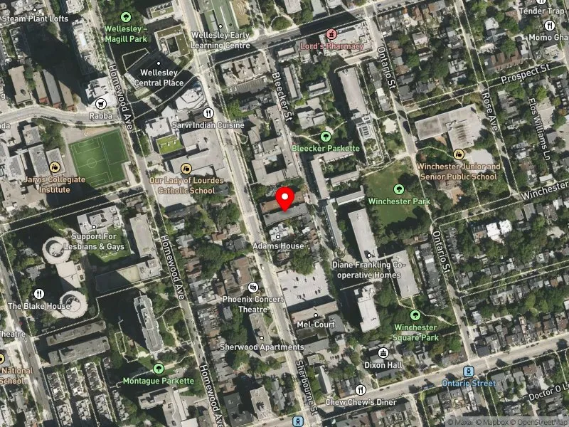 RentSafeTO apartment evaluation satellite view of 433 SHERBOURNE ST in Toronto Centre, Toronto