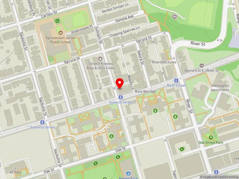RentSafeTO apartment evaluation map view of 434 GERRARD ST E in Toronto Centre, Toronto