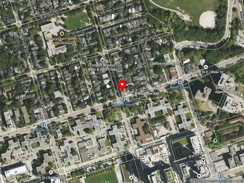 RentSafeTO apartment evaluation satellite view of 434 GERRARD ST E in Toronto Centre, Toronto