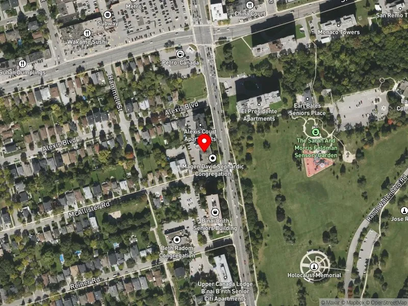 RentSafeTO apartment evaluation satellite view of 4340 BATHURST ST in York Centre, Toronto