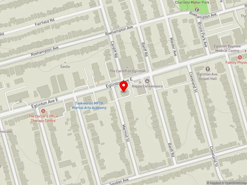 RentSafeTO apartment evaluation map view of 435 EGLINTON AVE E in Don Valley West, Toronto