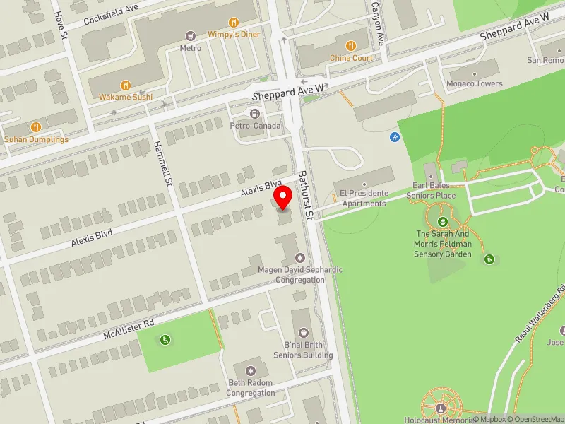 RentSafeTO apartment evaluation map view of 4350 BATHURST ST in York Centre, Toronto