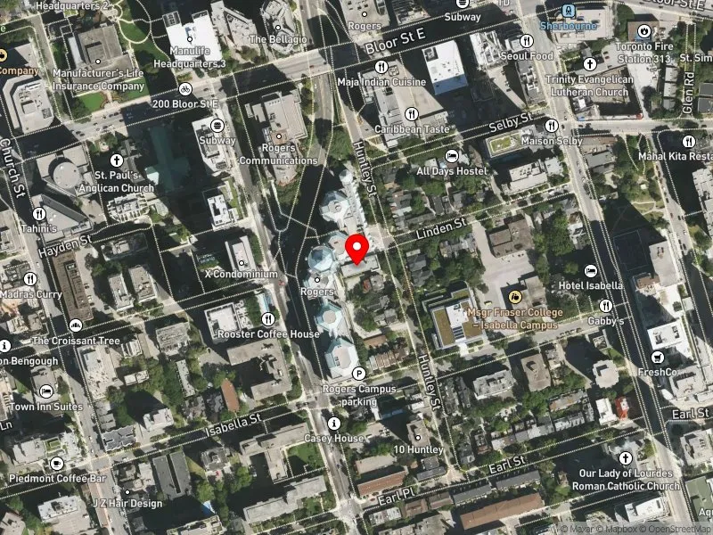 RentSafeTO apartment evaluation satellite view of 44 HUNTLEY ST in Toronto Centre, Toronto