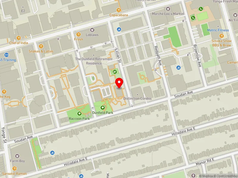 RentSafeTO apartment evaluation map view of 44 LILLIAN ST in Toronto-St. Paul's, Toronto