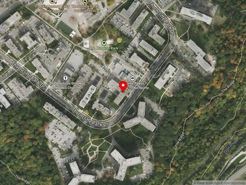 RentSafeTO apartment evaluation satellite view of 44 THORNCLIFFE PARK DR in Don Valley West, Toronto