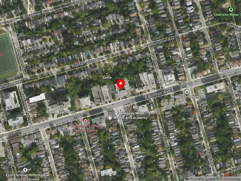 RentSafeTO apartment evaluation satellite view of 440 EGLINTON AVE E in Don Valley West, Toronto