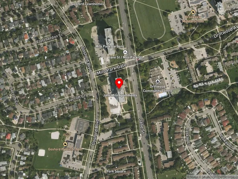 RentSafeTO apartment evaluation satellite view of 4400 JANE ST in Humber River-Black Creek, Toronto