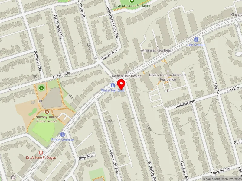 RentSafeTO apartment evaluation map view of 441 KINGSTON RD in Beaches-East York, Toronto