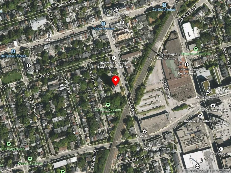 RentSafeTO apartment evaluation satellite view of 444 LOGAN AVE in Toronto-Danforth, Toronto