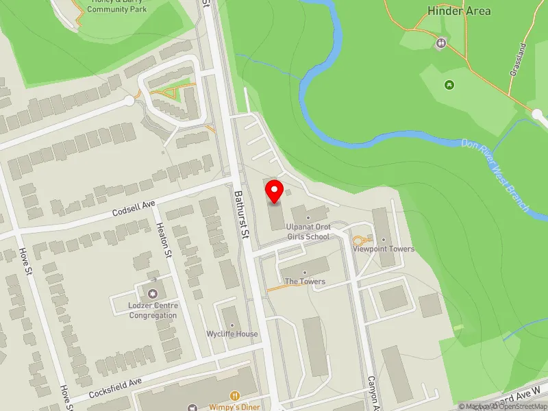 RentSafeTO apartment evaluation map view of 4455 BATHURST ST in York Centre, Toronto