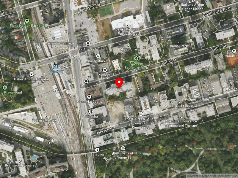 RentSafeTO apartment evaluation satellite view of 45 BALLIOL ST in Toronto-St. Paul's, Toronto