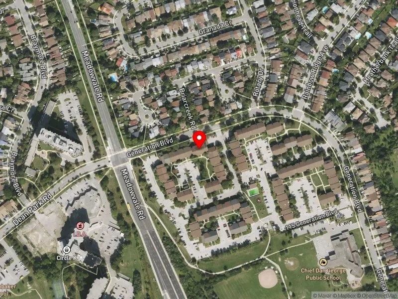 RentSafeTO apartment evaluation satellite view of 45 GENERATION BLVD in Scarborough-Rouge Park, Toronto