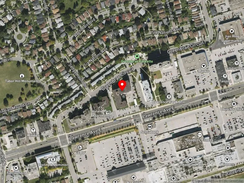 RentSafeTO apartment evaluation satellite view of 45 GREENBRAE CRCT in Scarborough-Guildwood, Toronto