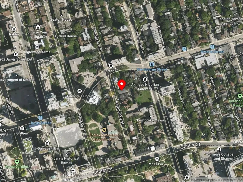 RentSafeTO apartment evaluation satellite view of 45 PEMBROKE ST in Toronto Centre, Toronto