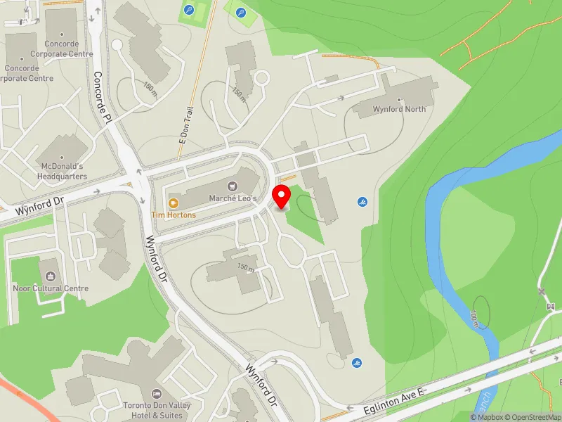 RentSafeTO apartment evaluation map view of 45 WYNFORD HEIGHTS CRES in Don Valley East, Toronto