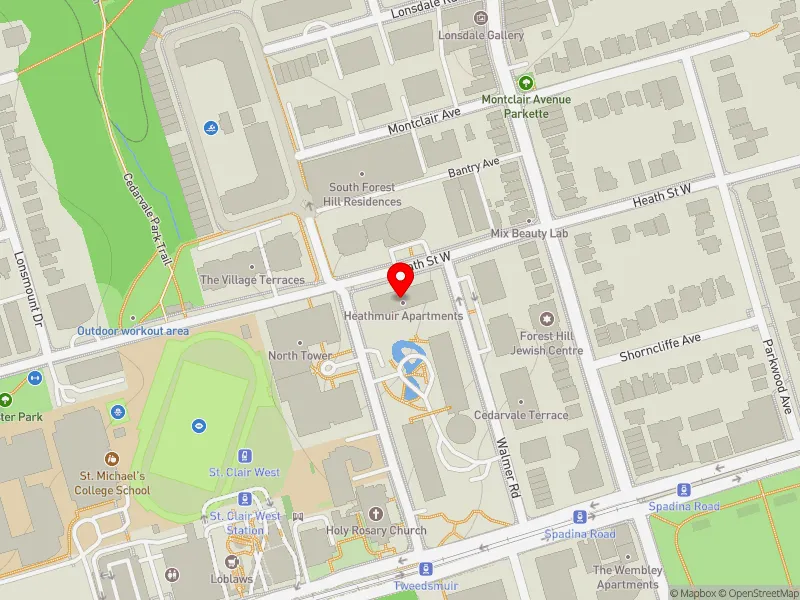 RentSafeTO apartment evaluation map view of 450 WALMER RD in Toronto-St. Paul's, Toronto