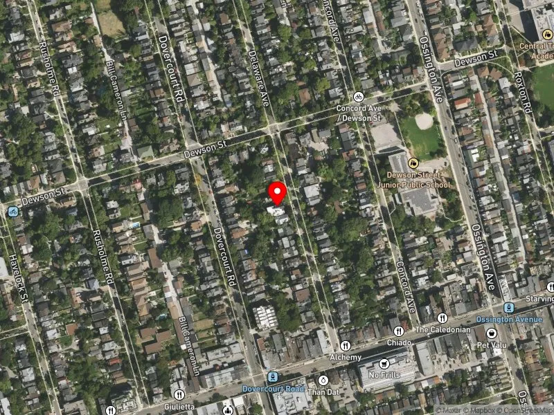 RentSafeTO apartment evaluation satellite view of 46 DELAWARE AVE in Davenport, Toronto