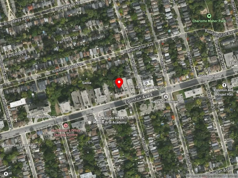 RentSafeTO apartment evaluation satellite view of 460 EGLINTON AVE E in Don Valley West, Toronto