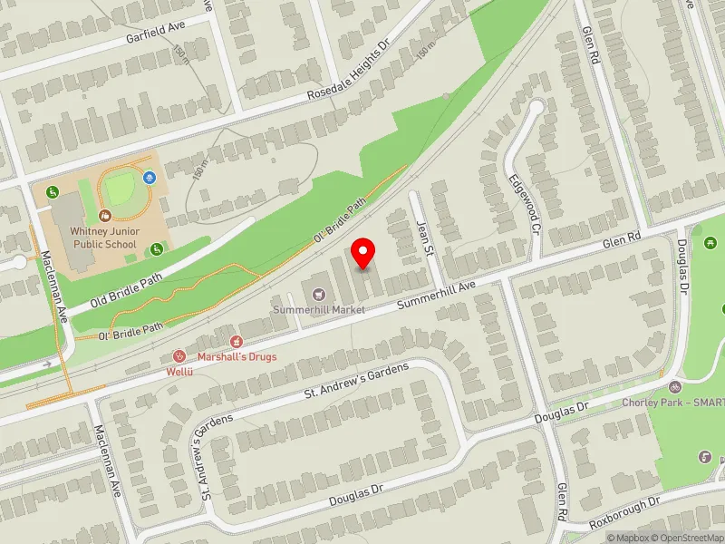 RentSafeTO apartment evaluation map view of 468 SUMMERHILL AVE in University-Rosedale, Toronto