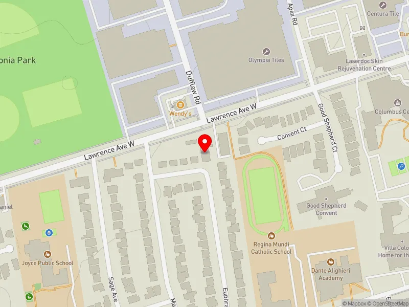 RentSafeTO apartment evaluation map view of 47 EUPHRASIA DR in Eglinton-Lawrence, Toronto