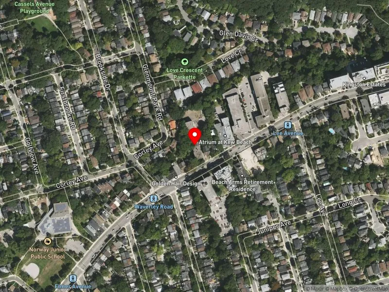 RentSafeTO apartment evaluation satellite view of 474 KINGSTON RD in Beaches-East York, Toronto