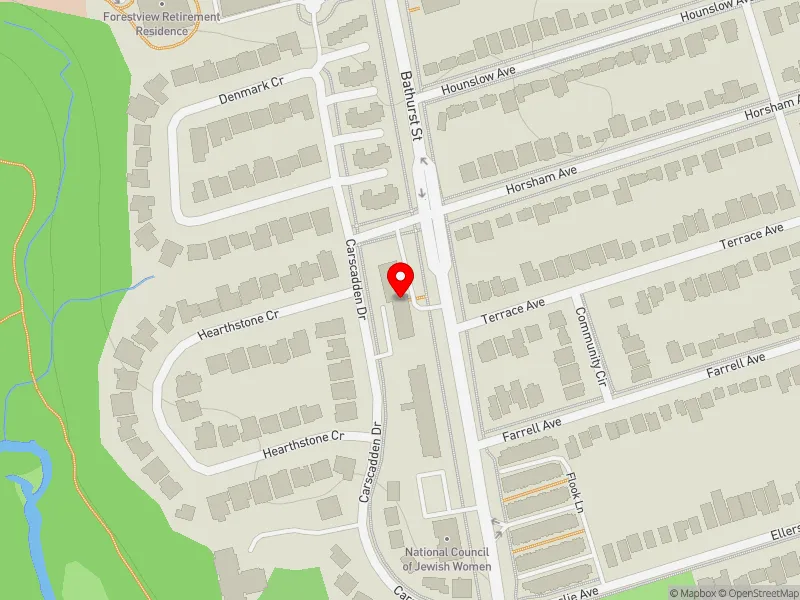 RentSafeTO apartment evaluation map view of 4750 BATHURST ST in York Centre, Toronto